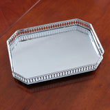 Maxbell Rectangular Silver Mirror Table Centrepiece Serving Tray Decorative Plate