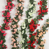 5.9ft 69 Heads Artificial Rose Flower Floral Vine Home Outdoor white