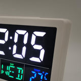 Electronic Digital Alarm Clock Display Bedside Clock 8 Tones Bedroom Decors white