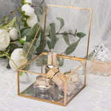 Geometric Square Covered Glass Organizer Clear Glass Jewelry Storage Box