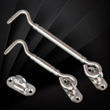 Maxbell Steel Silver Stainless Cabin Hook and Eye Shed Gate Door Latch 10 inch