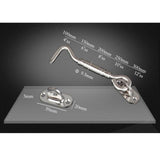 Maxbell Steel Silver Stainless Cabin Hook and Eye Shed Gate Door Latch 10 inch
