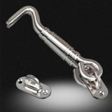 Maxbell Steel Silver Stainless Cabin Hook and Eye Shed Gate Door Latch 10 inch
