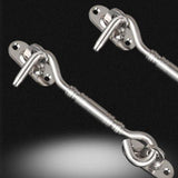 Maxbell Steel Silver Stainless Cabin Hook and Eye Shed Gate Door Latch 10 inch
