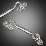 Maxbell Steel Silver Stainless Cabin Hook and Eye Shed Gate Door Latch 10 inch