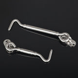 Maxbell Steel Silver Stainless Cabin Hook and Eye Shed Gate Door Latch 10 inch