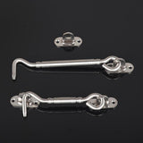 Maxbell Steel Silver Stainless Cabin Hook and Eye Shed Gate Door Latch 10 inch