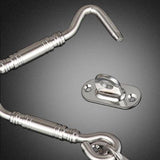 Maxbell Steel Silver Stainless Cabin Hook and Eye Shed Gate Door Latch 10 inch