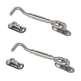 Maxbell Steel Silver Stainless Cabin Hook and Eye Shed Gate Door Latch 10 inch