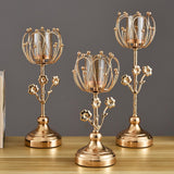 Gold Iron Candle Holder Decor Christmas Tealight Pillar Candle Holders S