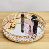 Mirrored Makeup Tray Cake Dish Display Holder Bathroom Bedroom Decoration