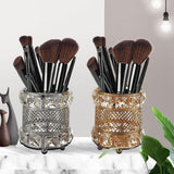 Crystal Makeup Brush Holder Organizer Pen Holder Wedding Props Vanity Decor golden