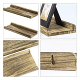 2pcs Rustic Floating Shelves Solid Wooden Shelf Handmade for Bathroom Accs