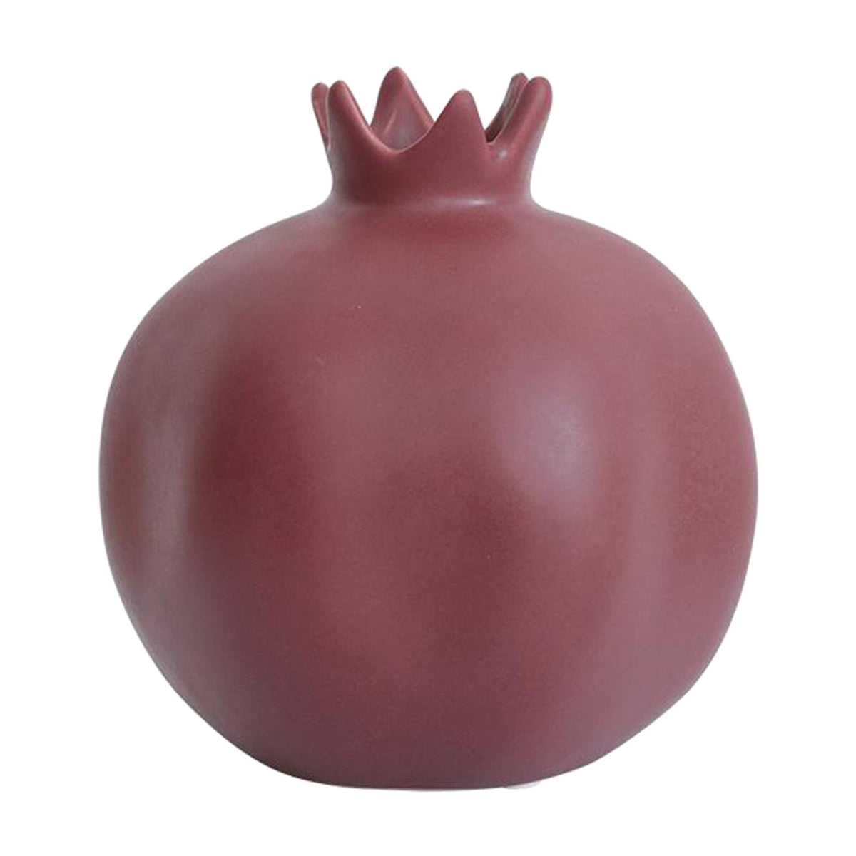 Maxbell  Ceramic Pomegranate Shape Vase Home Decor Living Room Bedroom Ornament L Red Brown
