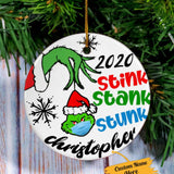 Personalize Grinch Christmas Pendant Handmade Funny Decor Party Supplies style 2