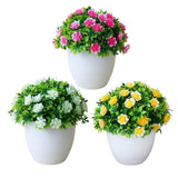 Outdoor Fake Artificial Flower Potted Plants With Pot Garden Decor pink