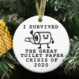 Creative Christmas Tree Ornament Quarantine Survived Circle Two-Side Printed style 1