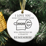 Creative Christmas Tree Ornament Quarantine Survived Circle Two-Side Printed style 2