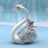 2x Romantic Crown Swan Cake Topper Baking Decorative Tabletop Decor Silver