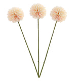 3 Pieces Artificial Chrysanthemum Ball Flower Bouquet Light Pink