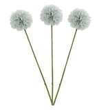 3 Pieces Artificial Chrysanthemum Ball Flower Bouquet Gray Blue