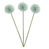 3 Pieces Artificial Chrysanthemum Ball Flower Bouquet Sky Blue