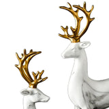 Resin Couple Statue Ornament Wedding Gifts Wedding Decor White Elk Deer