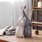 Maxbell Gray & White Elephant Ceramic Figurines Standing Art Handicraft Home Decor M