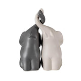 Maxbell Gray & White Elephant Ceramic Figurines Standing Art Handicraft Home Decor M