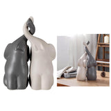 Maxbell Gray & White Elephant Ceramic Figurines Standing Art Handicraft Home Decor M