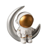 Astronaut Statue Figurine Sculpture Desktop Home Decor Sitting on the moon