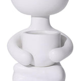 Ceramic Flower Pot Human Flower Vase Plant Pot Planter White 10x6x8cm