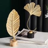 Art Leaf Shape Sculpture Ornament Figurine Statue Office Decor Adornment B