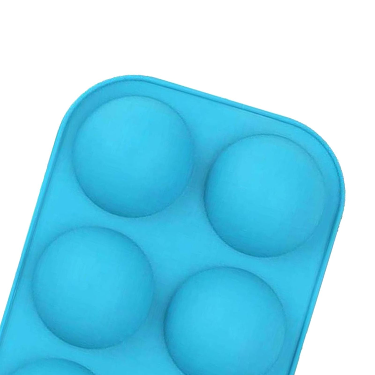 Maxbell  Round Silicone 6 Holes Semi-Sphere Non Stick Mold Cake Baking Mould Blue