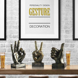 Maxbell Chic Hand Gesture Sculpture Ornament Figurine Statue Desktop Decoration C