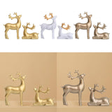 1Pair Elk Sculpture Decorative Ornament Figurine Statue Desktop Decor White