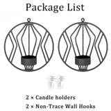 2x Wall Hanging Pillar Candle Holder Sconce Centerpiece Birthday Black