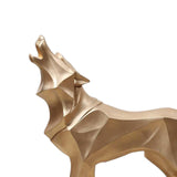 Wolf Statues Collective Sculpture Modern Home Figurine Ornament Gift Golden