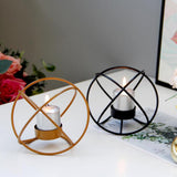 Geometric Candle Holder Candlestick Centerpiece Birthday Ornament Golden