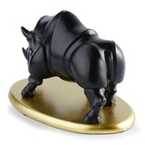 Resin Art Rhino Sculpture Ornament Figurine Statue Office Decoration Black