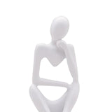 Thinker Sculpture Figurine Home Statues Modern Bookcase Decor White Right