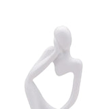 Thinker Sculpture Figurine Home Statues Modern Bookcase Decor White Left