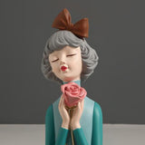 Maxbell  Resin Figurine Desktop Sculpture Decor Decoration Modern Ornaments Blue