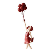 Balloon Girl Sculpture Ornament Figurine Statue Office Bedroom Decor Red