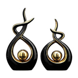 Maxbell Ceramics Figurine Statue Electroplating Livingroom Bedroom Desktop Ornament Black L