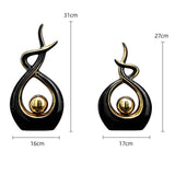 Maxbell Ceramics Figurine Statue Electroplating Livingroom Bedroom Desktop Ornament Black L