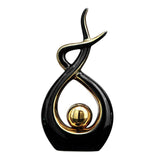 Maxbell Ceramics Figurine Statue Electroplating Livingroom Bedroom Desktop Ornament Black L