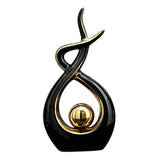 Maxbell Ceramics Figurine Statue Electroplating Livingroom Bedroom Desktop Ornament Black L