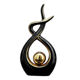 Maxbell Ceramics Figurine Statue Electroplating Livingroom Bedroom Desktop Ornament Black L