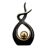 Maxbell Ceramics Figurine Statue Electroplating Livingroom Bedroom Desktop Ornament Black L